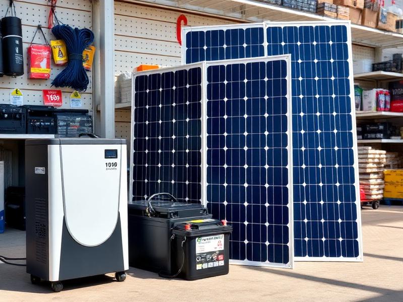 Solar panels, batteries and an inverter in stock at Freesalu General Dealers