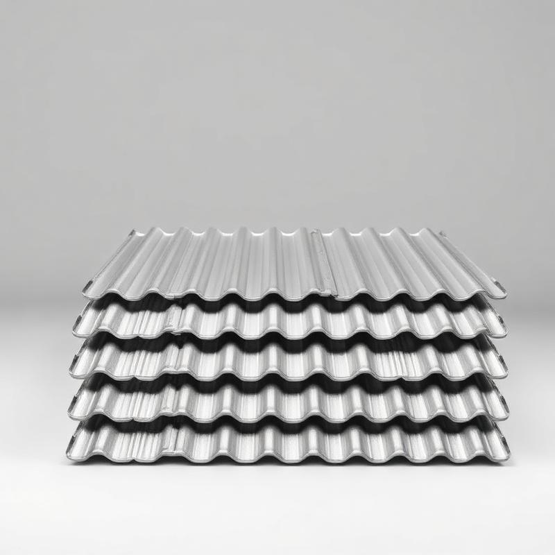 Stack of galvanised IBR roofing sheets
